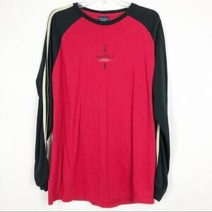 Nautica Men's Y2K Vintage Colorblock Long Sleeve Tee Size Medium